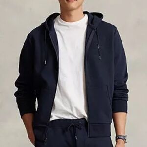 Polo Ralph Lauren Men's Double-Knit Full-Zip Hoodie Navy 2XL